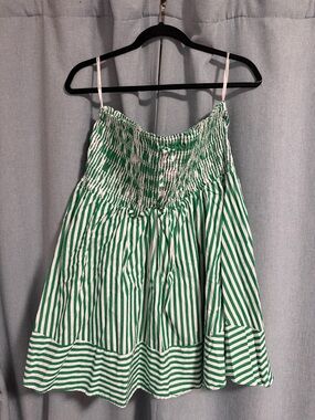 Arula Green and White Striped Smocked Sundress - 2x